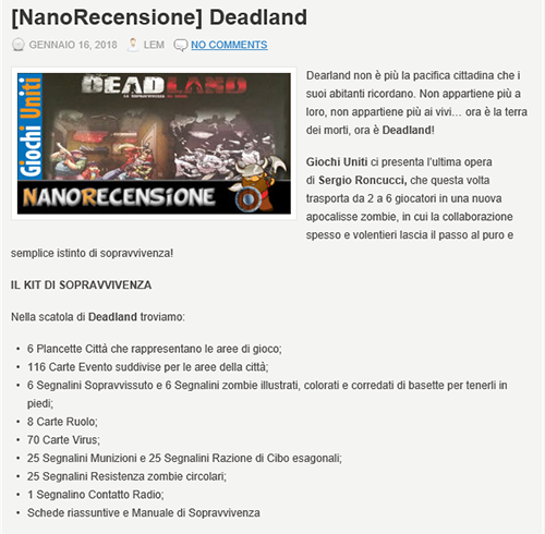 nano barbone recensisce deadland